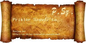 Prikler Szavéta névjegykártya